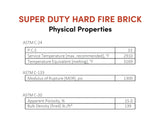 Super Duty Hard Fire Brick 24" x 12" x 2"